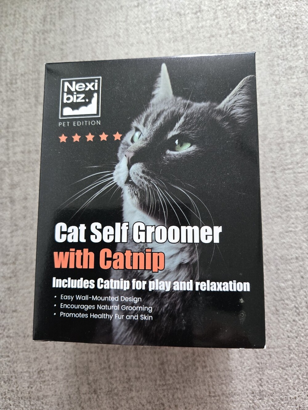 Cat Self Groomer with Catnip — Black